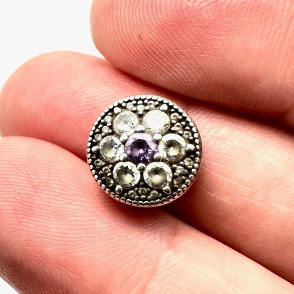 Pandora Sparkling Forget Me Not Charm 925 ALE Sterling Silver - Picture 3 of 5